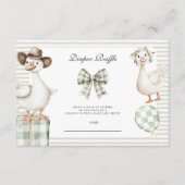 Sage Gingham Silly Goose Diapper Raffle Informatiekaartje (Voorkant)