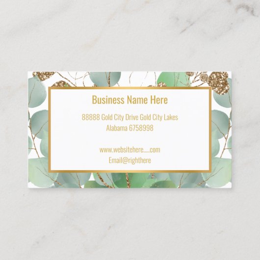SAGE GOLD BOTANICAL CARTE DE VISITE (Dos)