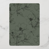 Sage & Gold Faire-part de mariage à huile florale (Verso)