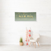 Sage Gold Mr en Mrs Verloving Banner (Insitu)