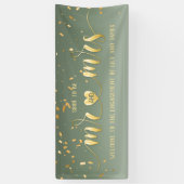 Sage Gold Mr en Mrs Verloving Banner (Verticaal)