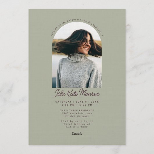 Sage Grad Announcement and Invitation with Photo (Dos)