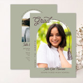 Sage Grad Announcement and Invitation with Photo Kaart