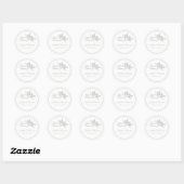 Sage Gray Toile de Jouy Cupid Round Stickers (Feuille)