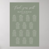 Sage Green 14 Tafels Vind uw stoel kaart Poster (Voorkant)
