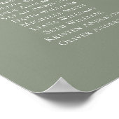 Sage Green 16 tafels Vind uw stoel kaart Poster (Hoek)