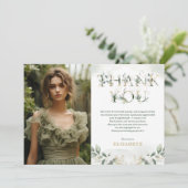 Sage Green 16e anniversaire Carte de remerciements (Debout devant)