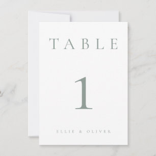 Sage Green 1 Numéro de table Mariage/événement