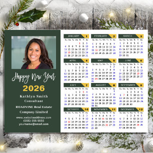 Sage Green 2025 Kalender Zakelijk Eenvoudig Magnet