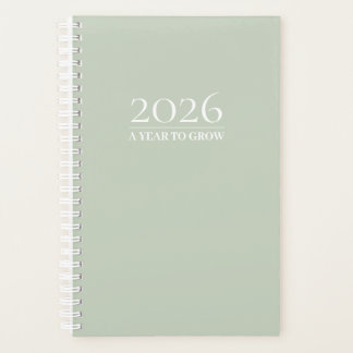 Sage Green 2026 Planner | Aangepaste Titel & Initi