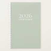 Sage Green 2026 Planner | Custom Title & Initials (Voorkant)