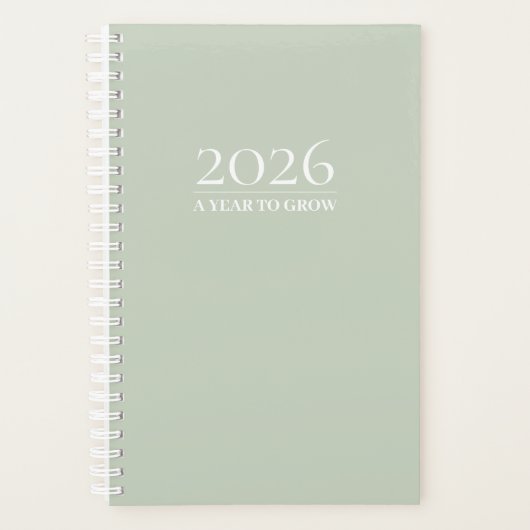Sage Green 2026 Planner | Custom Title & Initials (Voorkant)