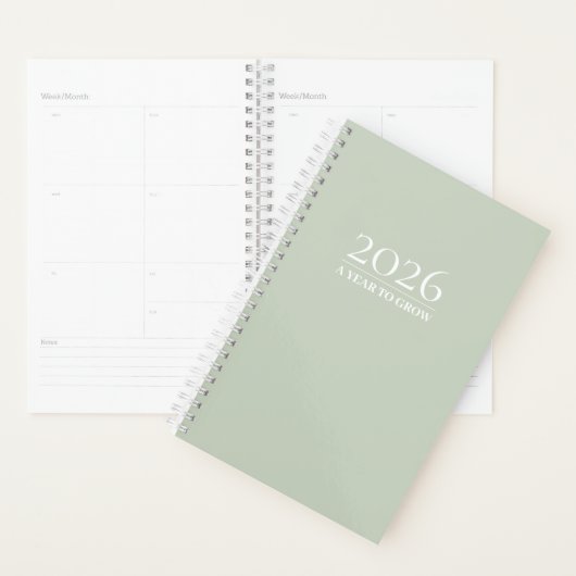 Sage Green 2026 Planner | Custom Title & Initials (Display)