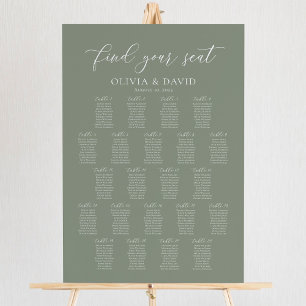 Sage Green 22 Tafels Vind uw Zitplaatskaart Poster