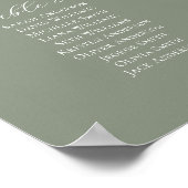 Sage Green 25 tafels Vind uw stoel kaart Poster (Hoek)