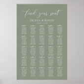 Sage Green 25 tafels Vind uw stoel kaart Poster (Voorkant)