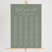 Sage Green 25 tafels Vind uw stoel kaart Poster