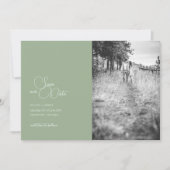 Sage Green 2-foto Save The Date Kaart (Voorkant)
