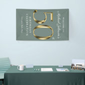 Sage Green 50e verjaardag Solid Gold Typografie Spandoek (Beurs)