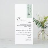 Sage Green, aangepast aan gastnaam legant Menu (Staand voorkant)