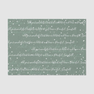 Sage Green   Aangepaste scripttekst Elegant Kerstm Tissuepapier