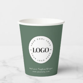 Sage Green Add Custom Business Company Logo Party Papieren Bekers