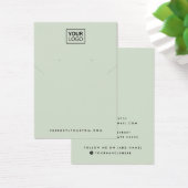 Sage green add logo necklace earring display card (Bureau)