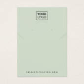 Sage green add logo necklace earring display card (Devant)
