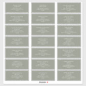 Sage Green Adresse Invité Sticker (Feuille)