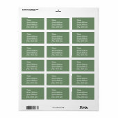 Sage Green Adresse Sticker (Feuille entière)