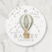 Sage Green Adventure Teddy Baby shower Bedankt Bedankjes Labels (Voorkant)