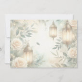 Sage Green and Ivory Rose Lantern Save the Date (Achterkant)