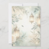 Sage Green and Ivory Rose Lantern Save the Date (Achterkant)