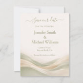 Sage Green and Ivory  Save The Date (Voorkant)