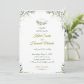 sage green and navy blue wedding invitations (Debout devant)