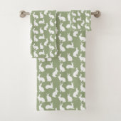 Sage Green And White Bunny Pattern Cute Easter (En situation)