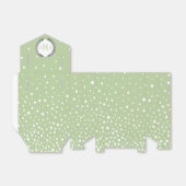 Sage green and white polka dot pattern wedding fav bedankdoosjes (Uitgevouwen)