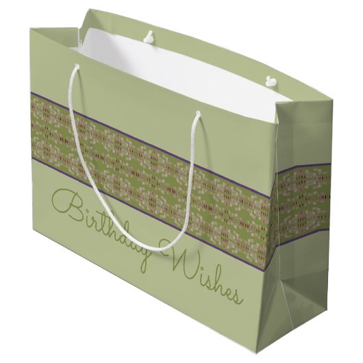 Sage Green Anniversaire Fourre-tout Sac cadeau (Dos Angle)