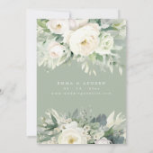 Sage Green Arc Floral Enregistrer La Carte Date (Dos)