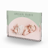 Sage Green Arch Baby Foto Keepsake (Rechts)