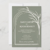 Sage Green Arch Botanical Wedding Invitation (Devant)