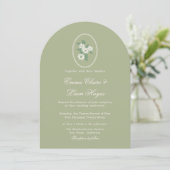 Sage Green Arch Chinoiserie Wedding Invitation (Debout devant)