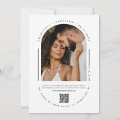 Sage Green Arch QR Code Mariage Photo Invitation (Dos)