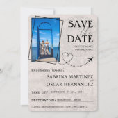 Sage Green Aruba Passport Bewaar de datum Save The Date (Achterkant)