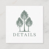 Sage Green Aspen Tree Wedding QR Informatiekaartje (Achterkant)