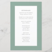 Sage Green Aventurijn Crystal Wedding Programma's (Achterkant)