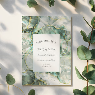 Sage Green Aventurine Crystal Bewaar de datum Briefkaart