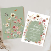 Sage Green Baby Bloom Baby shower Kaart