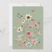 Sage Green Baby Bloom Baby shower Kaart (Achterkant)