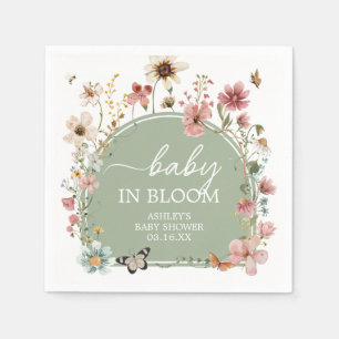 Sage Green Baby Bloom Baby shower Servet